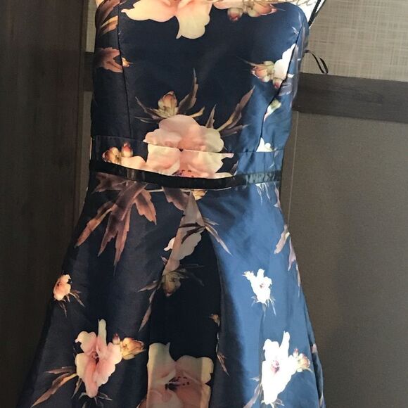 Jour Blue Floral Formal Dress Womens Small - Picture 3 of 10